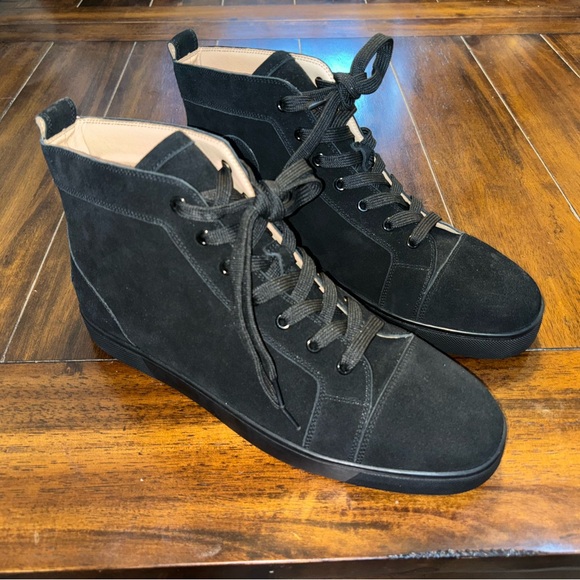 Louis Suede Black High-Top Sneaker - Picture 1 of 5